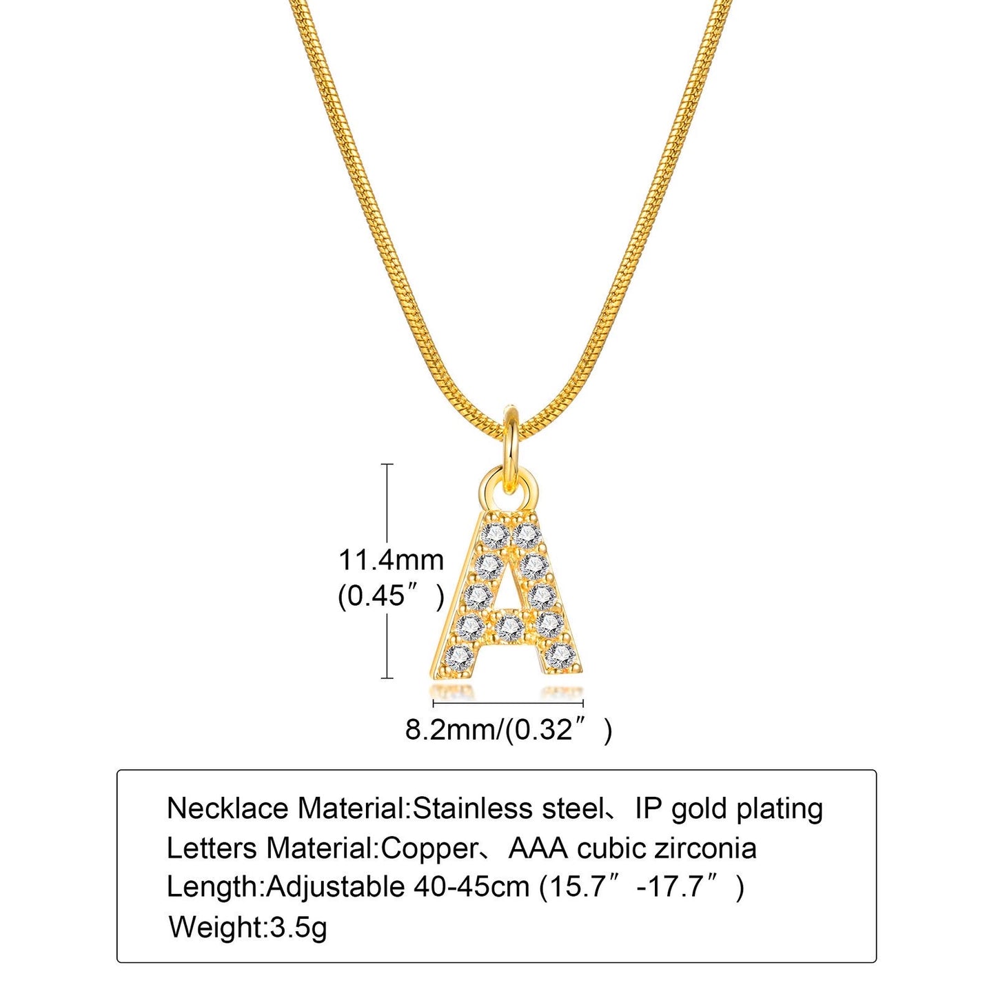 INICIALES LETRA CON CADENA DE ACERO INOXIDABLE